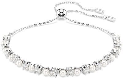 Swarovski Matrix Bracelet Crystal Pearl White Crystals Rhodium Plated 5689633