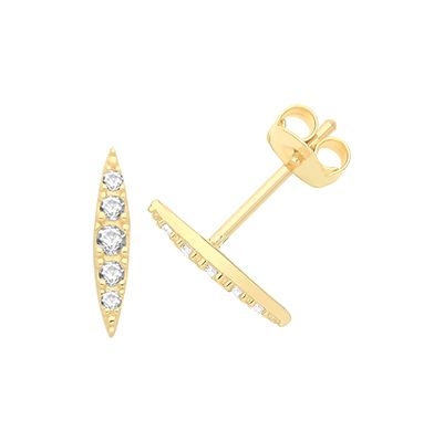 Treasure House ES1692 9ct Yellow Gold Cz Tapered Studs Jewellery