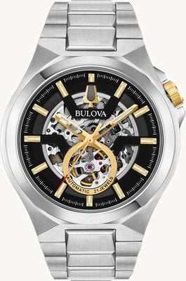 Bulova Maquina | Men's | Stainless Steel Bracelet | Skeleton Dial 98A224