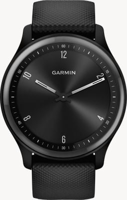 Garmin Vívomove Sport - Hybrid Fitness Smartwatch (40mm) Black with Black Silicone Band 010-02566-00