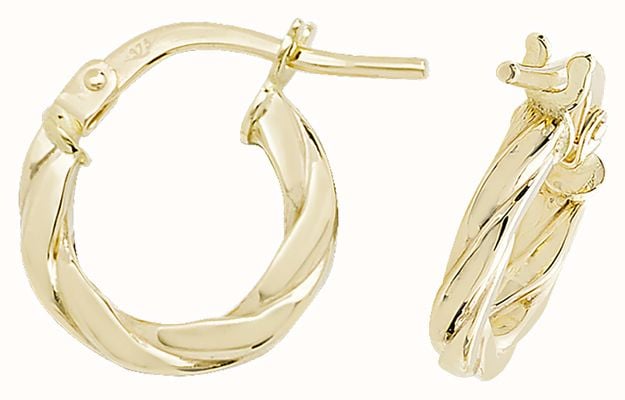 James Moore TH 9ct Yellow Gold 08mm Hoop Earrings ER1041-08