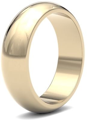James Moore Wedding Rings | 9ct Yellow Gold | 6mm | Heavy | D-Shape | AG_6GHD-9Y