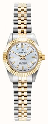 Jacques Du Manoir Mini Inspiration (22mm) Mother-of-Pearl Dial / Two-Tone Stainless Steel Bracelet JWL05102