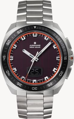 Junghans 1972 Mega Solar Radio-Controlled (43.3mm) Glass Solar Cell Dial / Stainless Steel Bracelet 56/4611.44