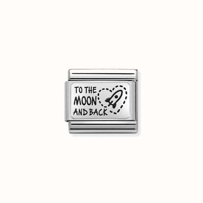 Nomination Composable Classic PLATES OXIDIZED Steel And 925 Sterling Silver 'To The Moon and Back' 330111/39
