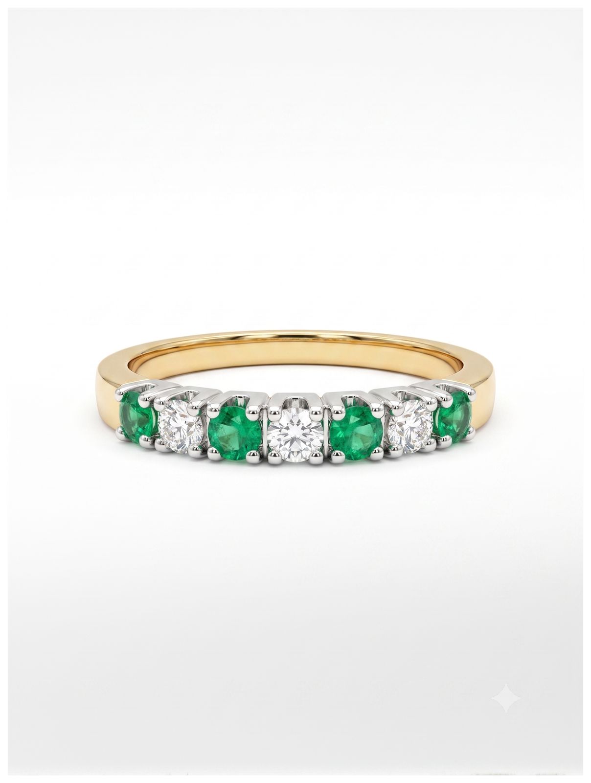 James Moore & Co J91906 9ct Yellow Gold Diamond And Emerald Jewellery