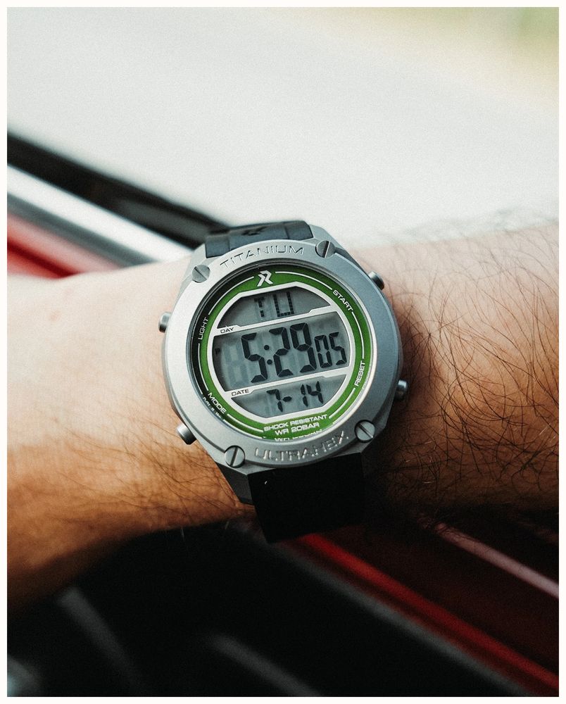 RZE UTD-8000 Multi-Function Project Forest Special Edition (42mm) Positive Display / Black Fabric Strap Watch UTD-8000-PF - alternate view 3
