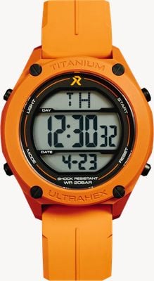 RZE UTD-8000 Multi-Function Cerakote (42mm) Positive Display / Bright Orange Hexa-Flex Strap Watch UTD-8000-CKO