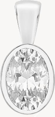 Perfection Crystals Single Stone Rubover Oval Cut Pendant (0.50ct) P5505-SK