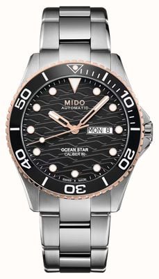 Mido Ocean Star 200C Automatic (42.5mm) Black Wave-Pattterned Dial / Stainless Steel Bracelet M0424302105100