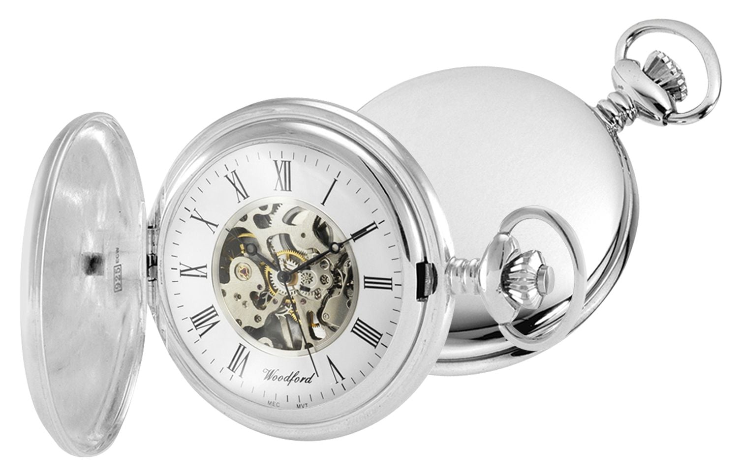 Woodford 1096 Hunter Skeleton Mechanical Pocket Watch -
