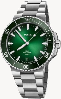 ORIS Aquis Date Calibre 400 Automatic (43.5mm) Green Dial / Stainless Steel Bracelet 01 400 7790 4157-07 8 23 02PEB