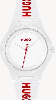 HUGO Men's #LIT (42mm) White Dial / White Silicone Strap 1530345