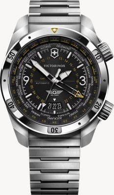 Victorinox Air Pro Automatic GMT (43mm) Black Dial / Stainless Steel Bracelet 242004