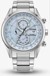 Customer picture of Citizen Eco-Drive Radio Controlled World Chronograph A.T (43mm) Light Blue Dial / Stainless Steel Bracelet AT8260-51M