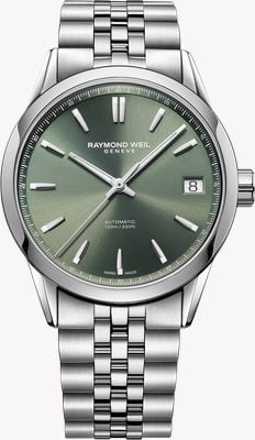 Raymond Weil Freelancer Date Automatic (40mm) Green Sunray Dial / Stainless Steel Bracelet 2741-ST-52001