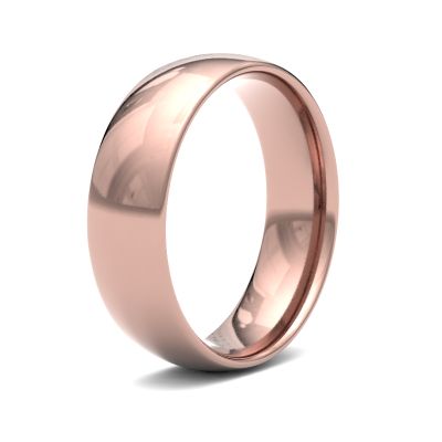 James Moore Wedding Rings | 9ct Rose Gold | 6mm | Light | Traditional Court | AG_6GLC-9R