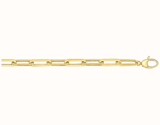 James Moore TH Ladies 9ct Yellow Gold Ladies 7.5"" Paperclip Bracelet BR646