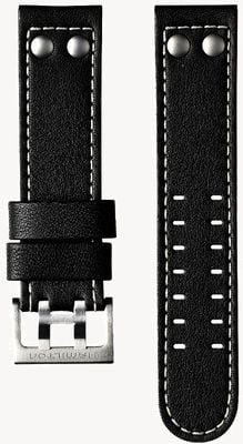 Hamilton Straps Khaki Aviation Black Leather Strap - 22mm (STRAP ONLY) H690706100