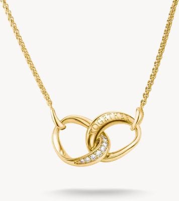 Thomas Sabo Chain Together with White Zirconia 18k Gold Plated KE2380-M01-14-L45V