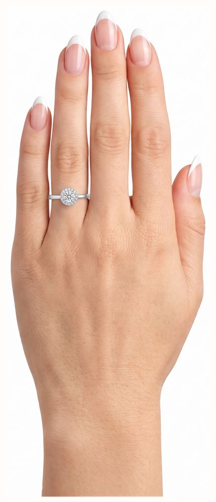 0.30ct Round Brilliant Natural Diamond Platinum Halo Ring ENG4241 - alternate view 4