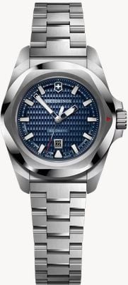 Victorinox I.N.O.X. Small Automatic (32mm) Blue Patterned Dial / Stainless Steel Bracelet 242026