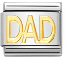 Nomination Classic Dad Link Charm In Bonded Yellow Gold 030107/11