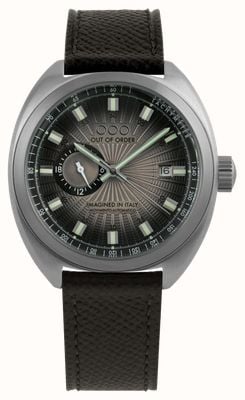Out Of Order Torpedine Dune Automatic (42mm) Sand-Toned Guilloché Dial / Black Leather Strap Watch OOO.001-31.BE.GU