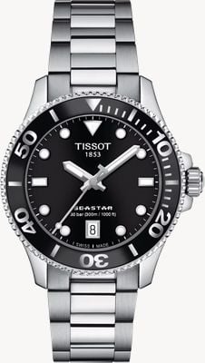 Tissot Seastar 1000 36mm | Black Dial | Stainless Steel Bracelet Watch T1202101105100