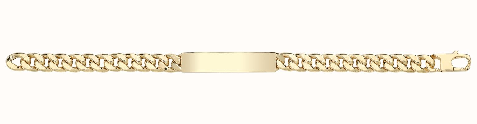 James Moore TH 9ct Yellow Gold Hollow ID Bracelet BR685ID