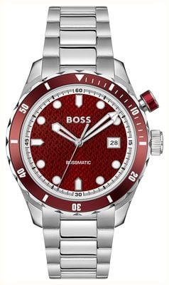 BOSS BOSSMATIC (42mm) Red Textured Dial / Stainless Steel Bracelet 1514179