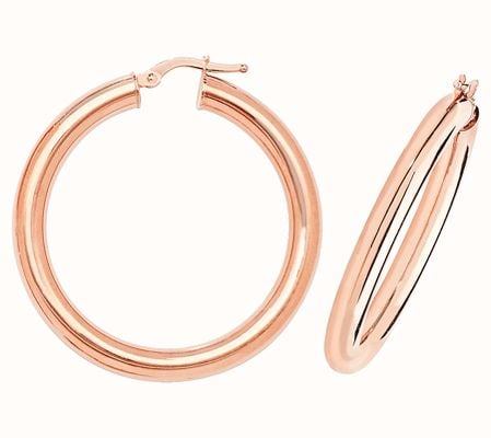 James Moore TH 9k Rose Gold Hoop Earrings 30 mm ER1004R-30