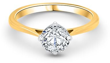18ct Yellow Gold Platinum Round Diamond 0.85ct F SI2 XXX J13085