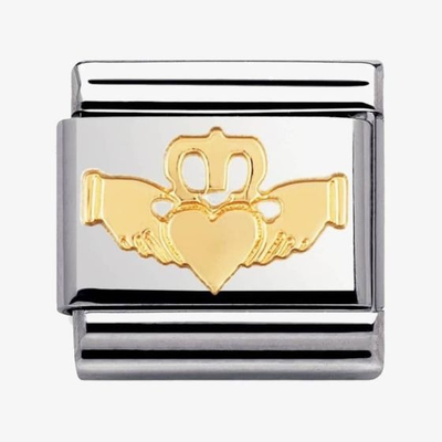 Nomination CLASSIC Gold Celtic Claddagh Heart and Crown Charm 030119/05