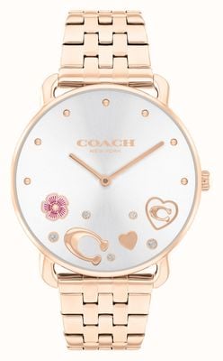 Coach Women's Elliot Silver Dial / Rose Gold-Tone Stainless Steel Bracelet 14504285
