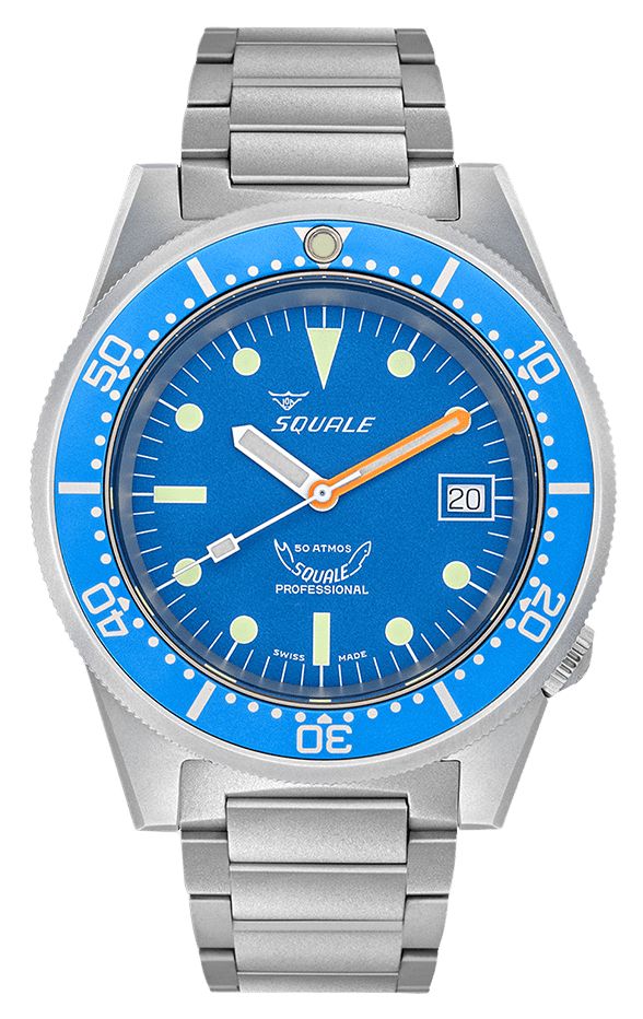 Squale 1521BLUEBL.SQ20S 1521 Blue Blasted (42mm) Blue Dial Watch