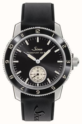 Sinn 104 Classic 12 Small-Seconds (41mm) Black Electroplated Dial / Black Silicone Strap 104.060 BLACK SILICONE