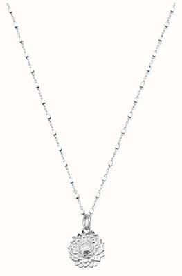 ChloBo Delicate Cube Chain Sunflower Necklace Sterling Silver SNDC3200