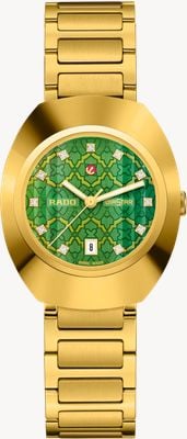 RADO DiaStar Original Automatic (30mm) Green Mosaic Dial / Yellow Gold PVD Stainless Steel Bracelet R12171313
