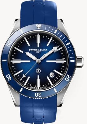 Favre Leuba Deep Raider Renaissance Automatic (40mm) Blue Fumé Dial / Blue Rubber Strap 00.20308.101.02.302