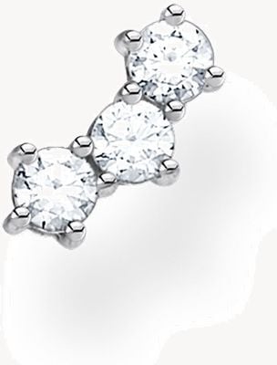 Thomas Sabo Sterling Silver Three Stone Single Stud Earring H2132-051-14