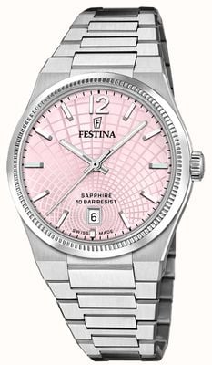 Festina Swiss Made Rivé Quartz (35mm) Pink Dial / Stainless Steel Bracelet F20052/3