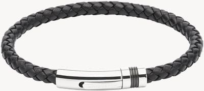 Unique & Co Black Leather |Steel Clasp | Bracelet B345BL/21CM