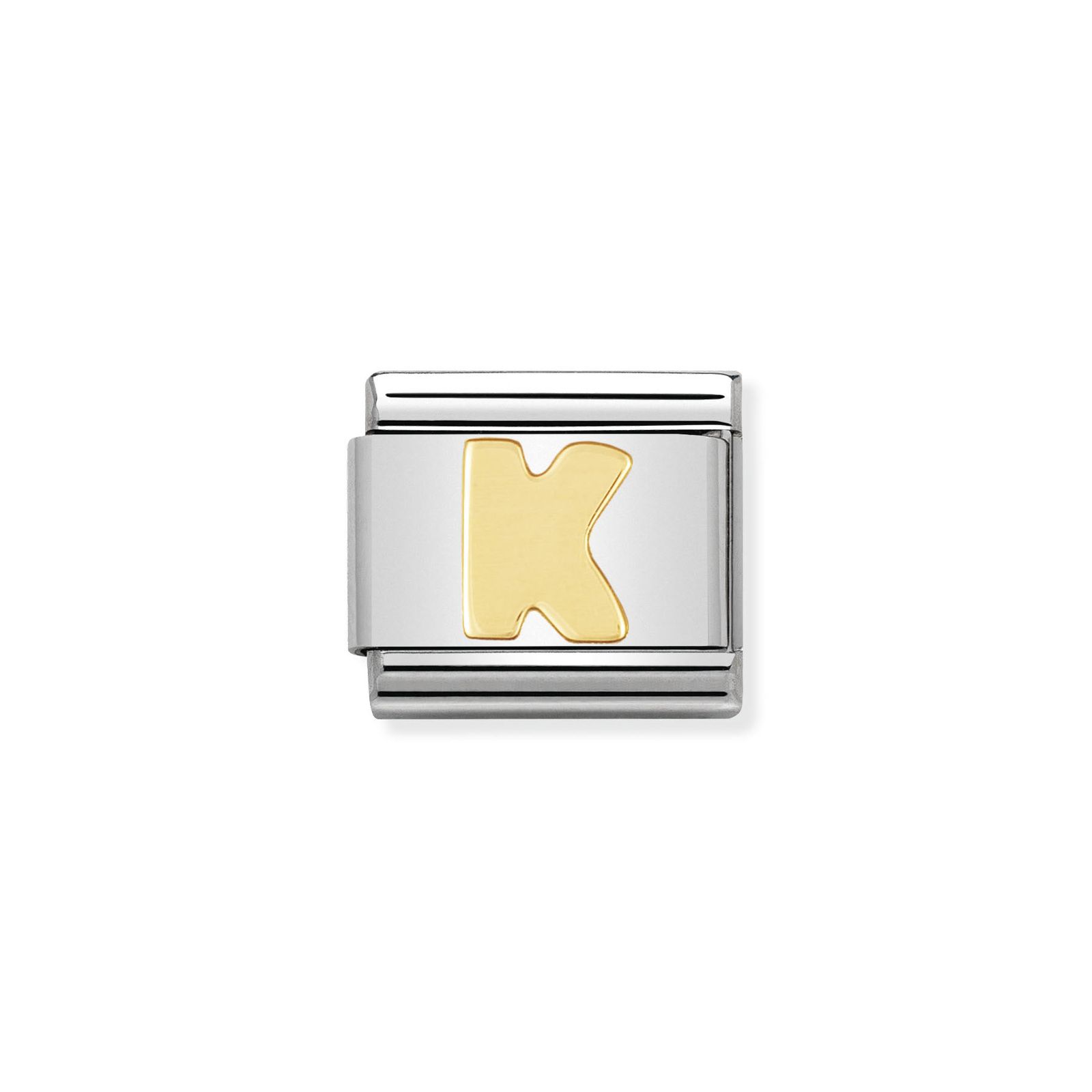 Nomination 030101/11 Classic Letter K 18ct Gold & Steel Jewellery