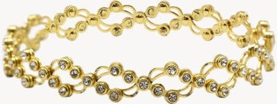 Real Effect London Gold-Plated Sterling Silver CZ Expanding Ring-Bangle 55384