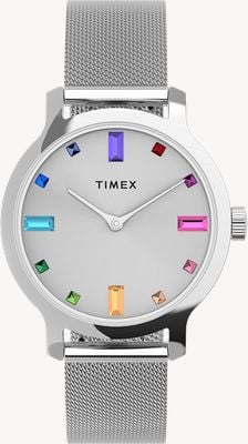 Timex Transcend™ Ultra-Thin (31mm) Silver Dial / Stainless Steel Mesh Bracelet TW2U92900