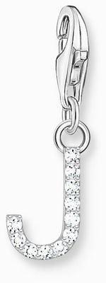 Thomas Sabo Charm Pendant Letter J With White Stones Sterling Silver 1949-051-14