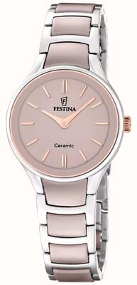 Festina Ceramic Quartz (30.5mm) Pink Dial / Stainless Steel & Pink Ceramic Bracelet F20752/2