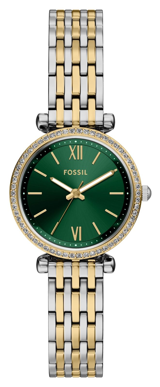 Fossil ES5439 Women's Carlie (28mm) Green Dial / Two-Tone Watch