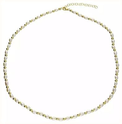 James Moore CME JAMES MOORE gold plated alternate bead oval freshwater pearls H5097/Y